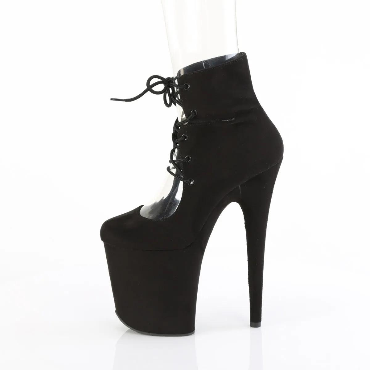 FLAMINGO-800-22  Black Faux Suede/Black Faux Suede