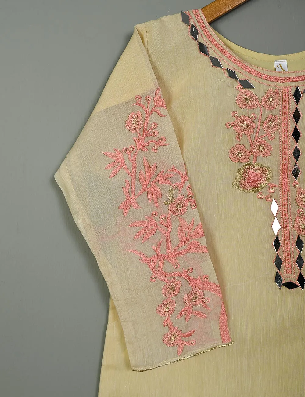 T20-039D-Skin - Poetic Aura - Semi Formal Embroidered  Kurti