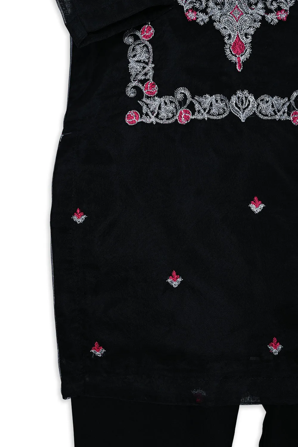 TKF-108-Black - Kids 3Pc Organza Formal Dress